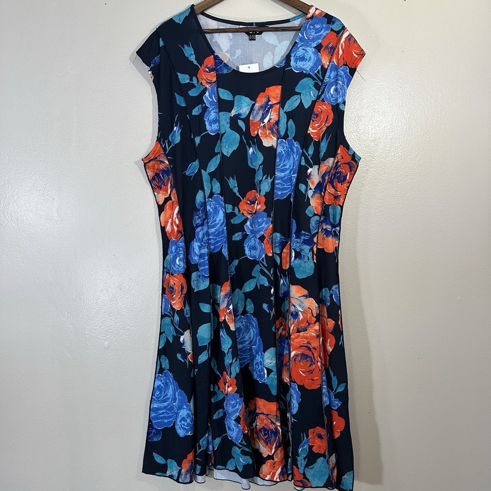 Long Tall Sally 22-24 Maxi Dress Boho Floral Print Sleeveless Flowy NEW